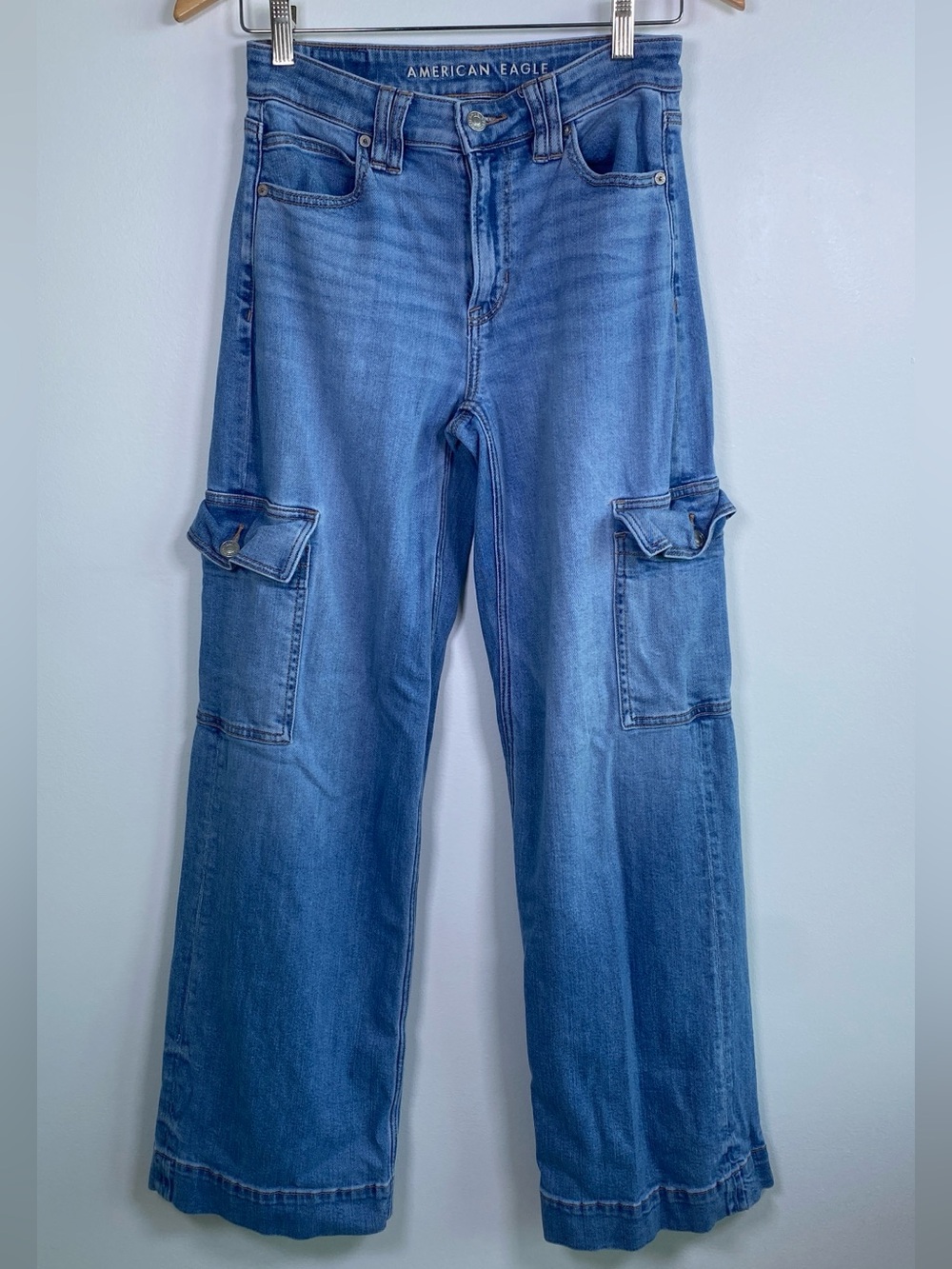American Eagle Light Blue Stretch Denim Jeans Size 0